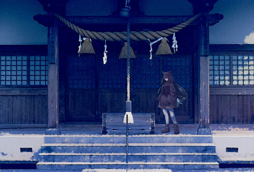 拝殿前（風花）